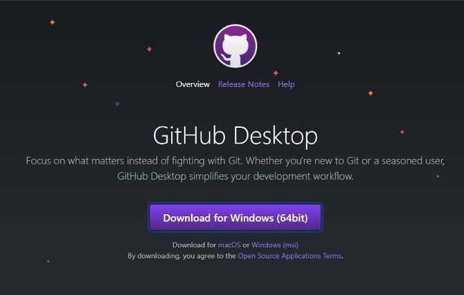 Страница загрузки GitHub Desktop