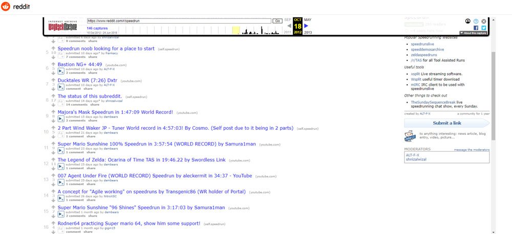 Pagina salvata dalla Wayback Machine che mostra il post archiviato