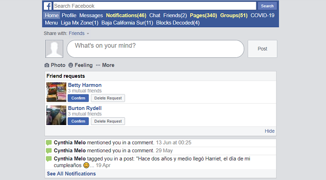 Мобильная упрощённая версия Facebook с открытым видео в отдельной вкладке