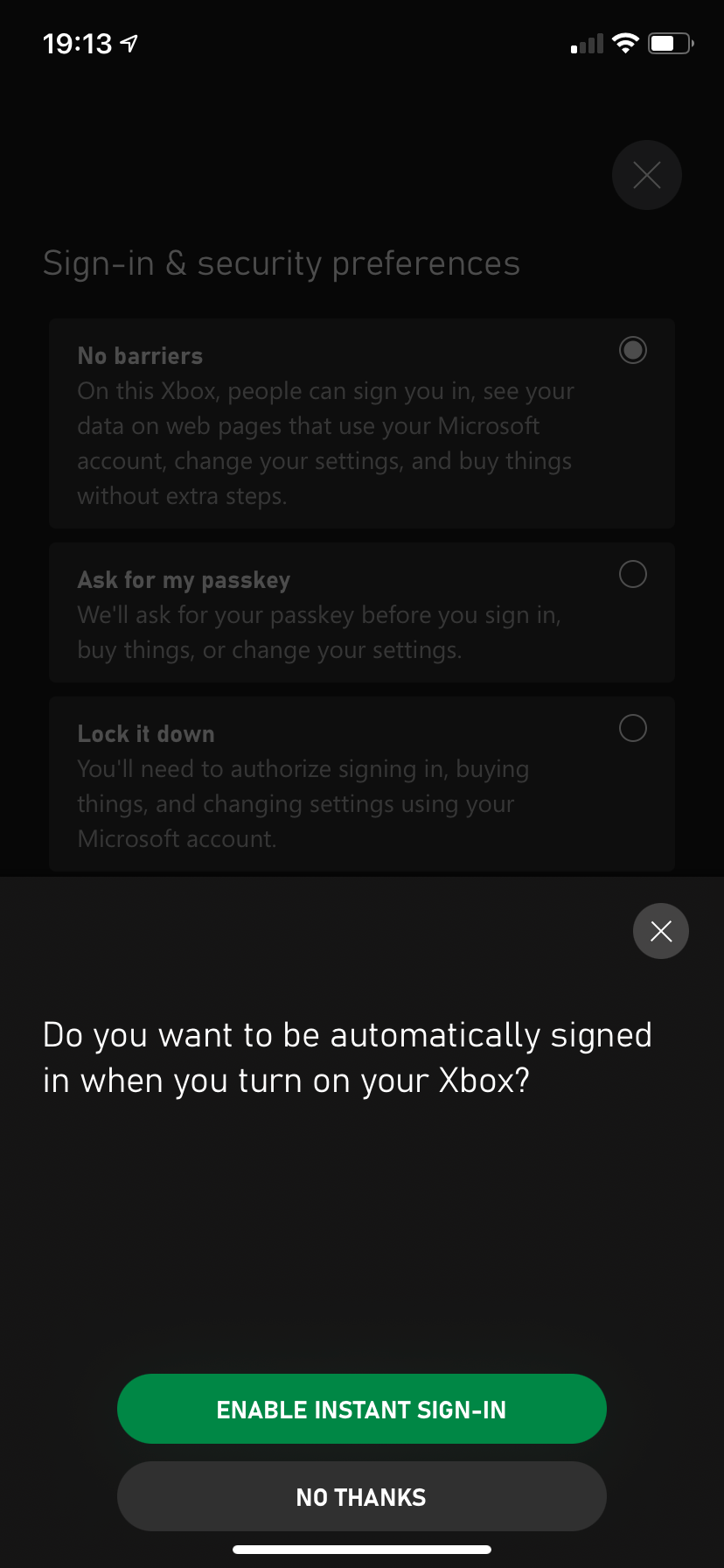 Профиль безопасности Xbox