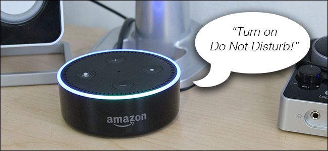 Echo на столе с активированным голосовым помощником