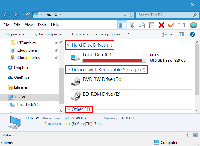 Классическая группировка дисков в 