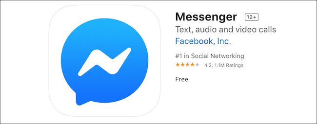 Страница приложения Facebook Messenger в App Store
