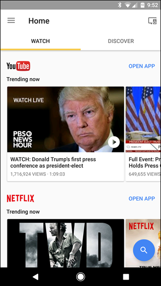 Скриншот установки Google Home: главная страница приложения с подсказками по устройствам