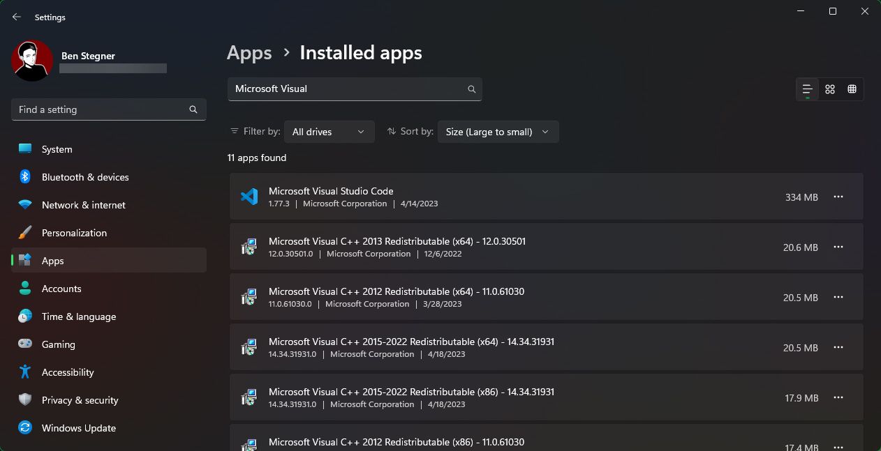 Visual C++ Installs on Windows 11