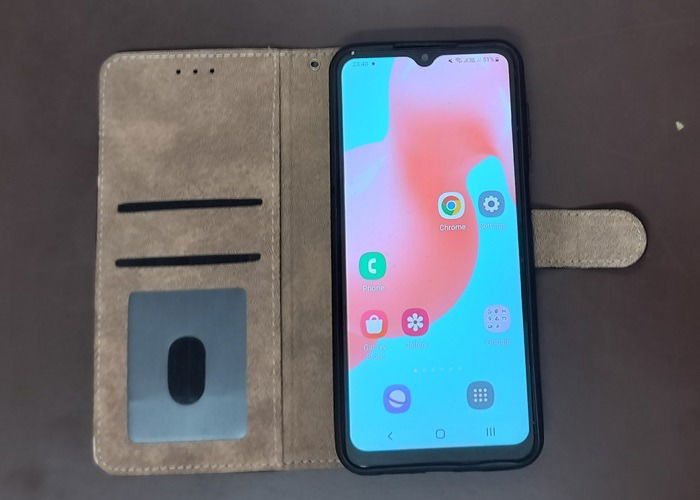 Кошелёк-чехол для Samsung Galaxy A12 с отделениями для карт.