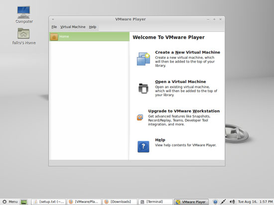 Окно VMware Player с виртуальными машинами
