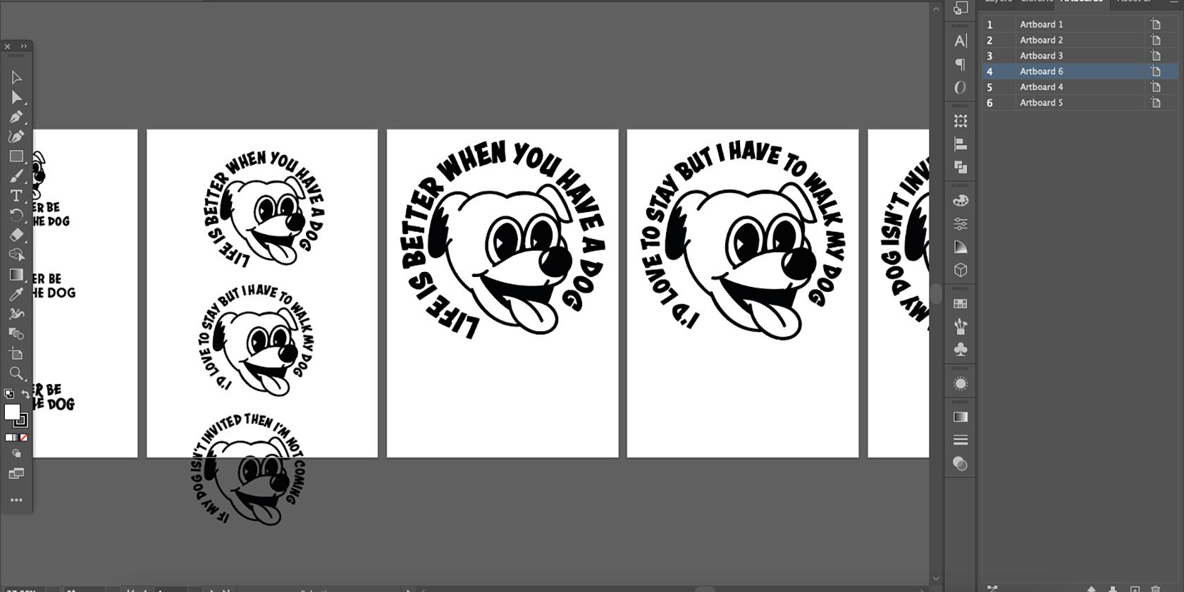 Графика собаки в Adobe Illustrator.