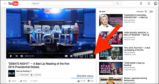 Кнопка PiedPíPer на YouTube рядом с элементами управления видео