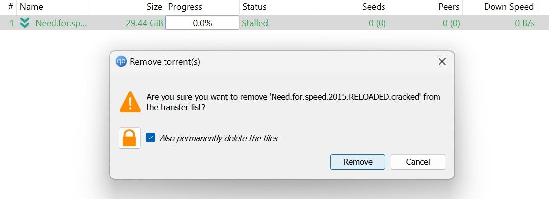 remove stalled downloads qbittorrent