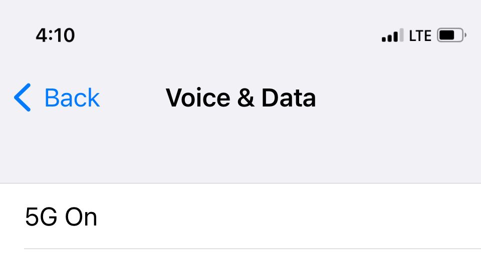 Индикатор LTE в строке состояния iPhone