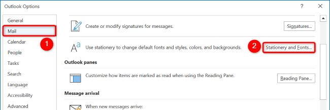 Выберите Mail > Stationery and Fonts.