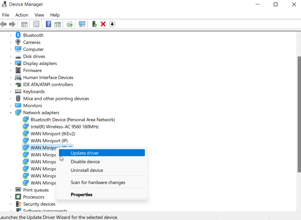 Обновление сетевых драйверов в Windows