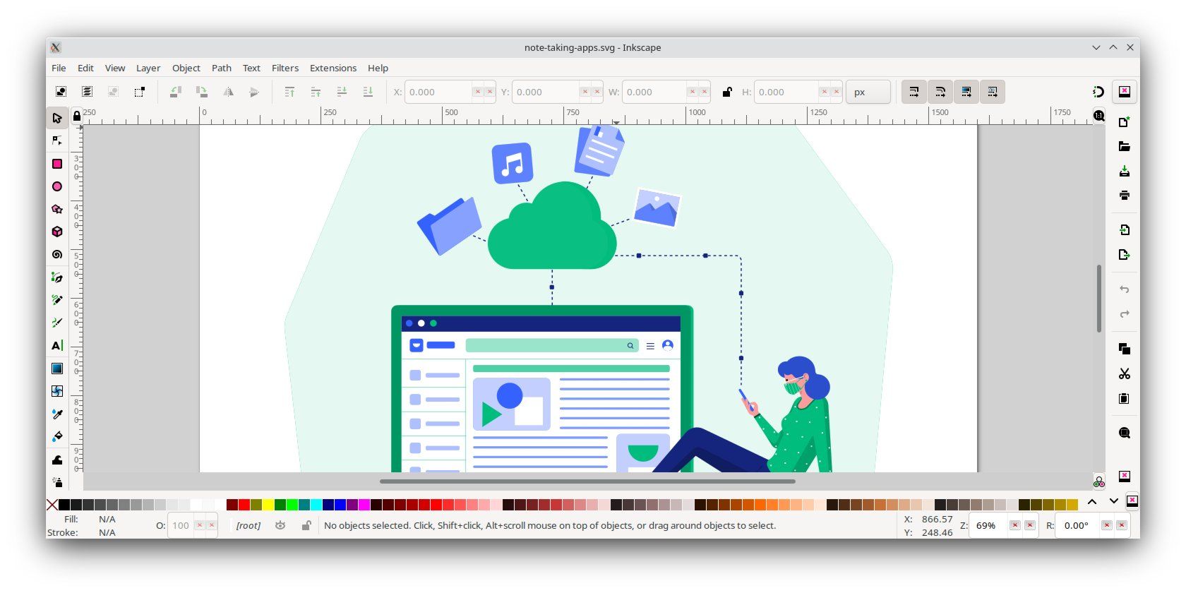 Скриншот Inkscape с открытым SVG