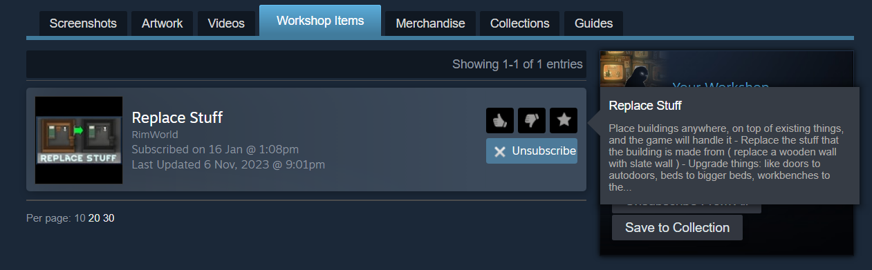 Удаление установленного мода в Steam