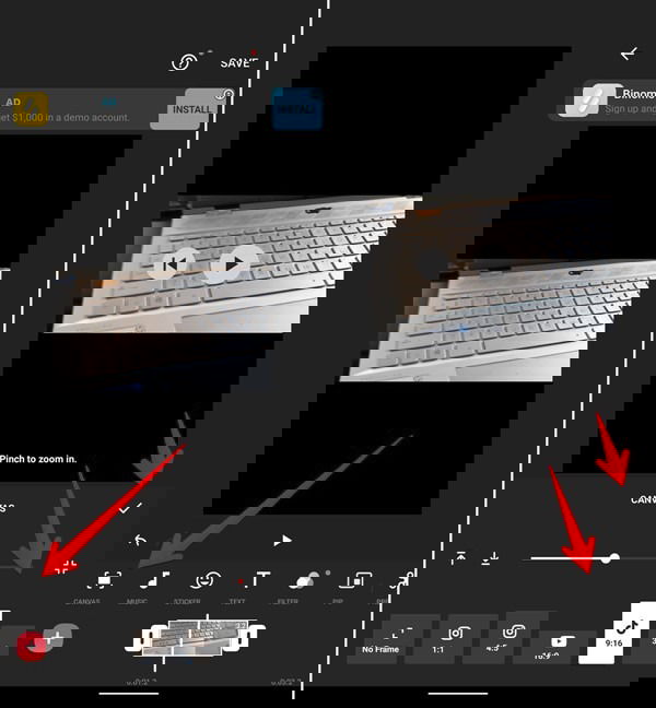 Конвертация ландшафтного видео в портрет с помощью InShot