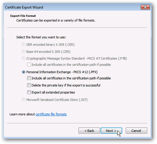 Оставьте дефолтные настройки формата
