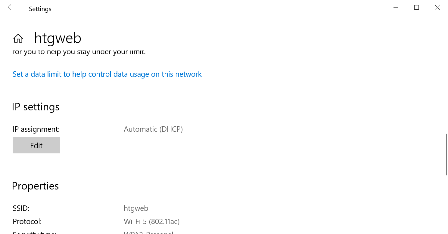 Изменение IP настроек в Windows 10