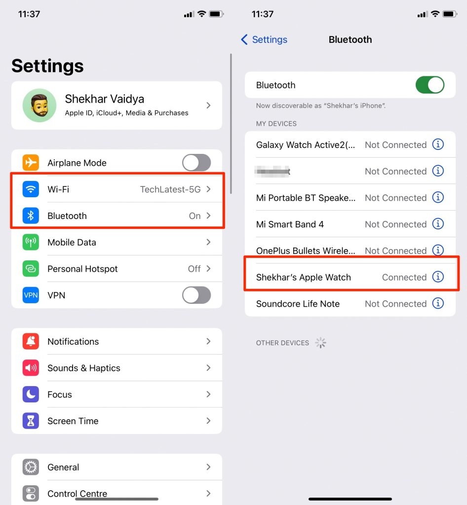Перезапуск Wi‑Fi и Bluetooth на iPhone