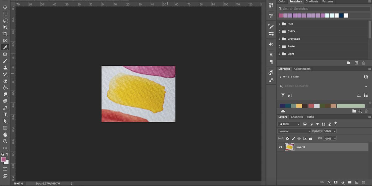 Образец краски на холсте Photoshop.