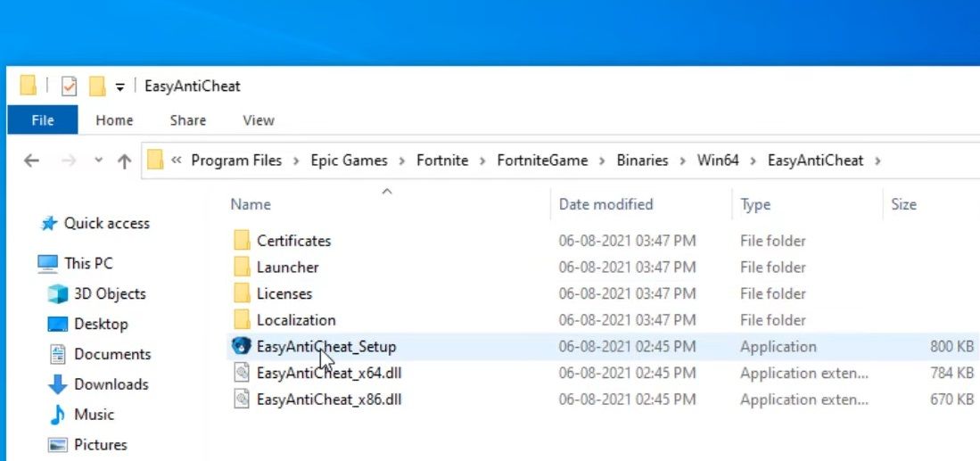 Папка Easy Anti-Cheat в каталоге игры