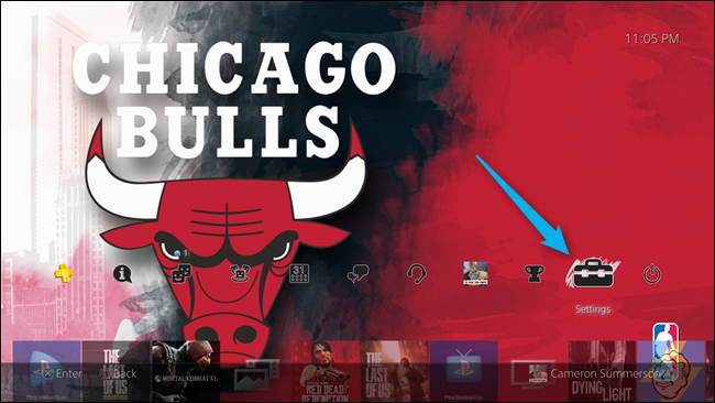 Иконка меню Настройки на PS4