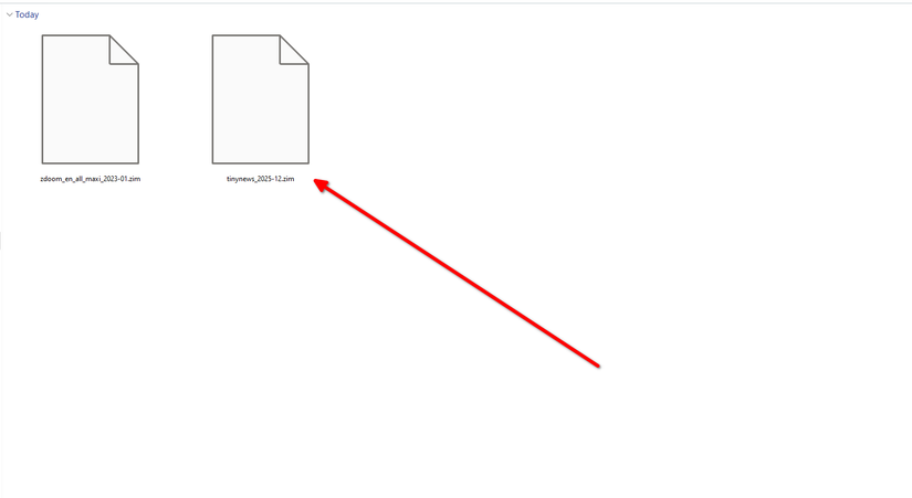 Docker сохранил файл ZIM в папке вывода.