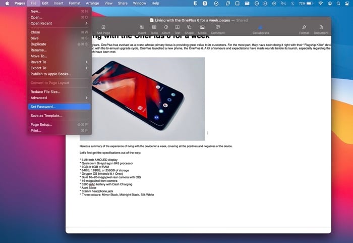 Задать пароль на Mac