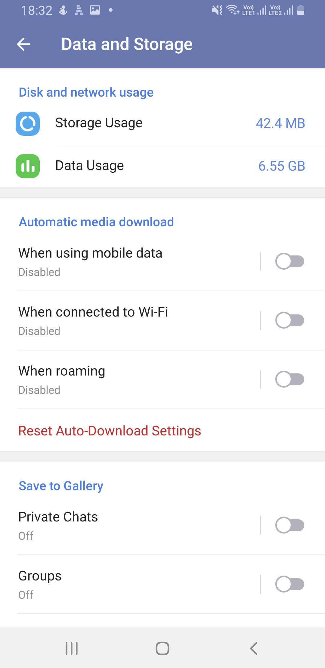 Настройки автоматической загрузки медиа в Telegram