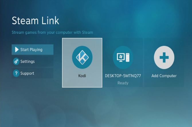 Kodi icon following install on Steam Link