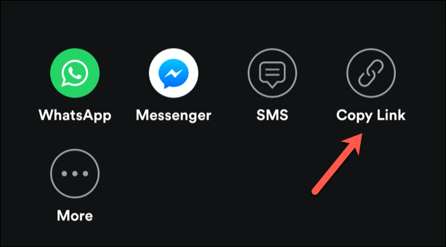 Нажмите Копировать ссылку, чтобы поделиться приглашением в групповую сессию Spotify.