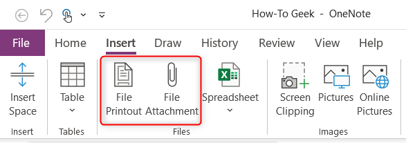 File Printout and File Attachment option in Files group
