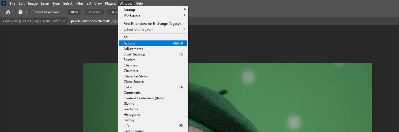Открытие Actions