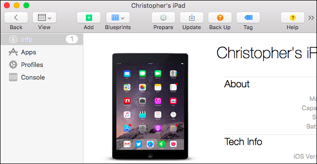 Нажмите Prepare в Apple Configurator