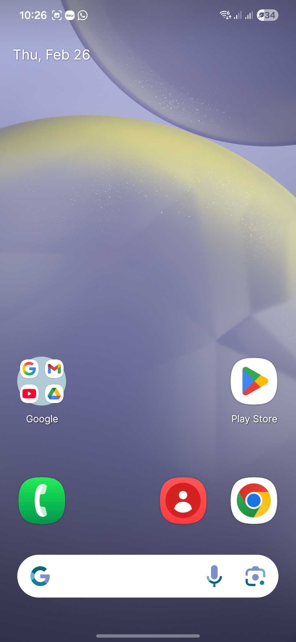 Lawnchair Android launcher default home screen.