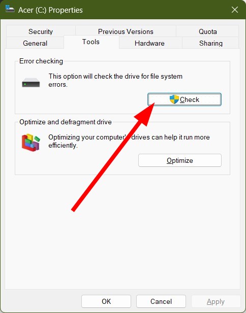 Проверка диска на ошибки