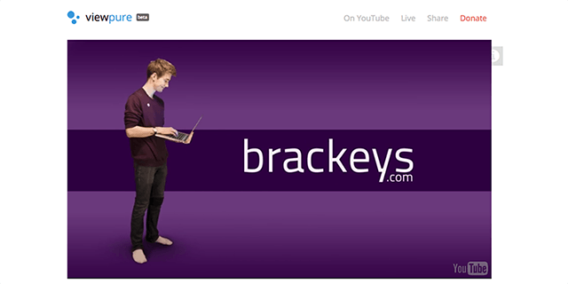 Интерфейс ViewPure для просмотра видео без отвлечений