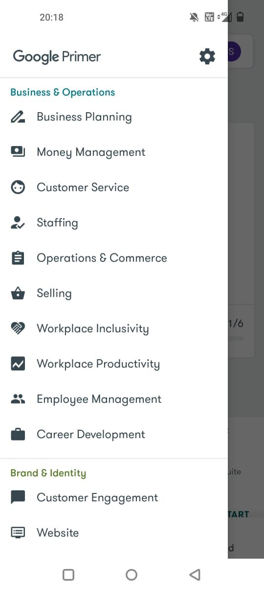 Категории курсов в Google Primer