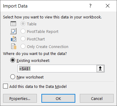 The Import Data Dialog the Text Import Wizard