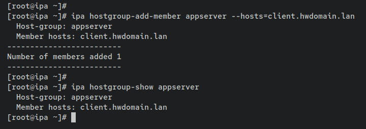 Добавление хост-группы appserver и привязка клиента