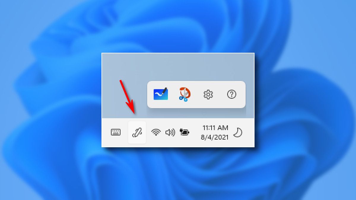 Значок меню пера в Windows 11 — включить и отключить