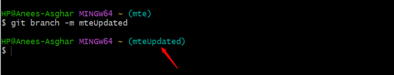 Переименование локальной ветки