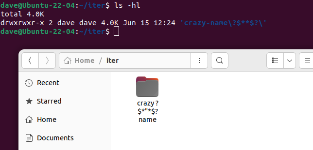 Странное имя директории