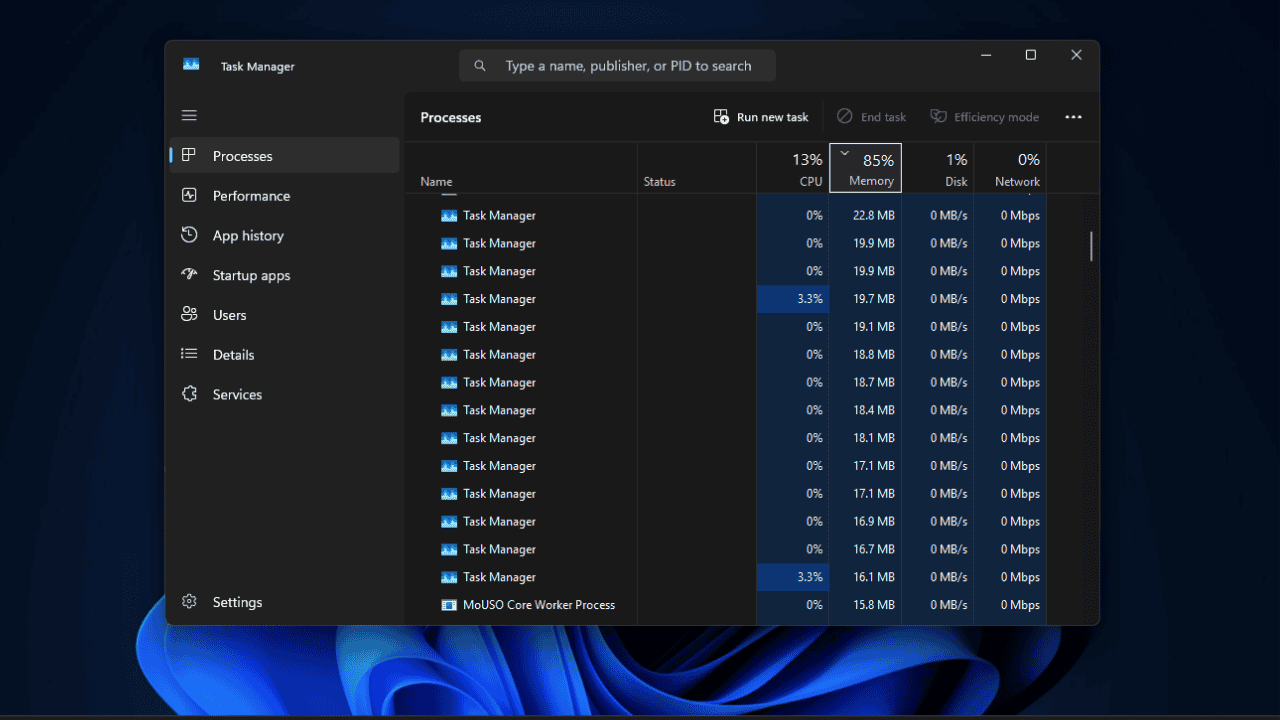 Дубликаты Диспетчера задач в Windows 11 — как исправить