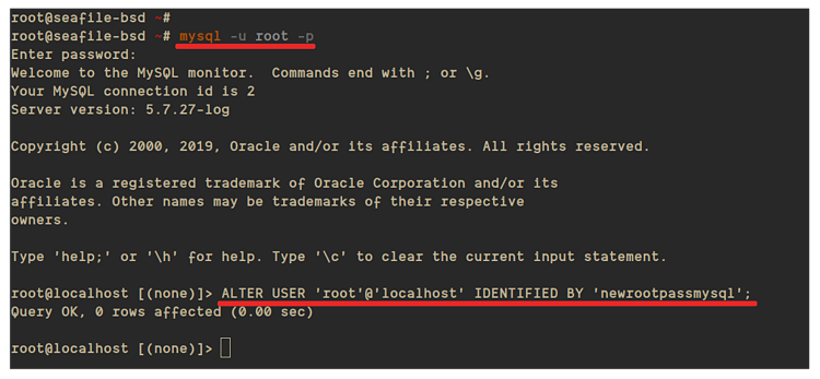 Смена пароля root в MySQL