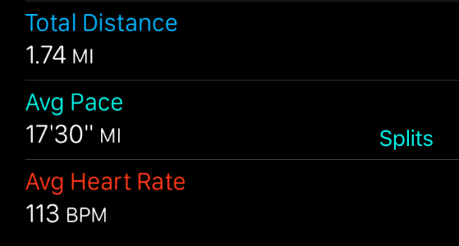 Средний пульс и темп тренировки в приложении