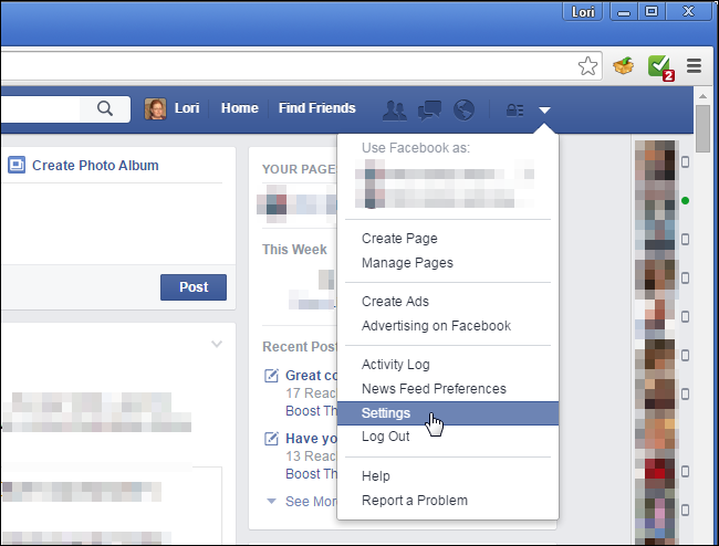 Как отключить подсказки с вашим именем в Facebook