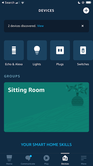 Настройка часов в приложении Amazon Alexa на iOS/Android
