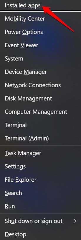 Windows 11 installed apps
