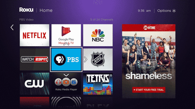 Перемещение иконки канала на домашнем экране Roku